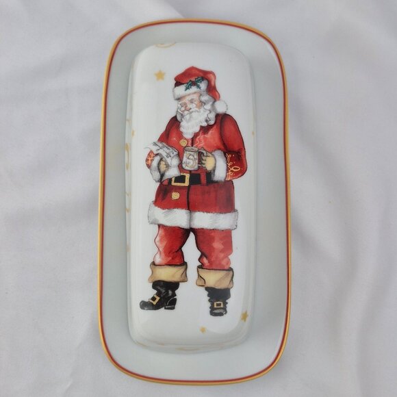 Williams-Sonoma 'Twas The Night Before Christmas Butter Dish Santa Claus - Picture 2 of 16